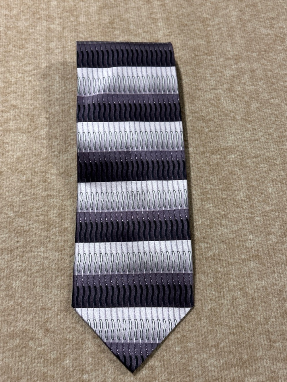 DiMaggio Men's Striped Silk Purple and Gray Dress Tie